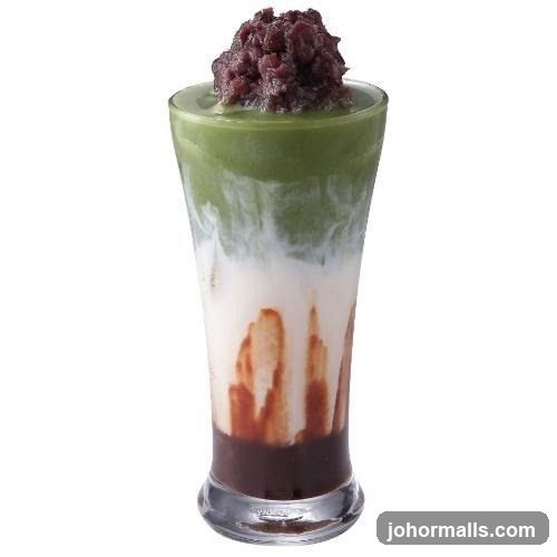 Matcha and Red Bean Drink