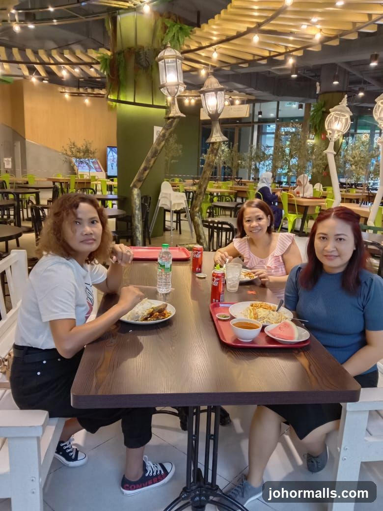 Three women eating at a table