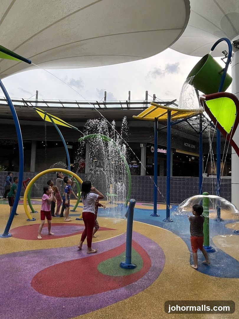 Children playing in a splash pad