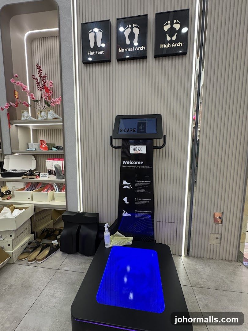 Foot scanner and shoe display