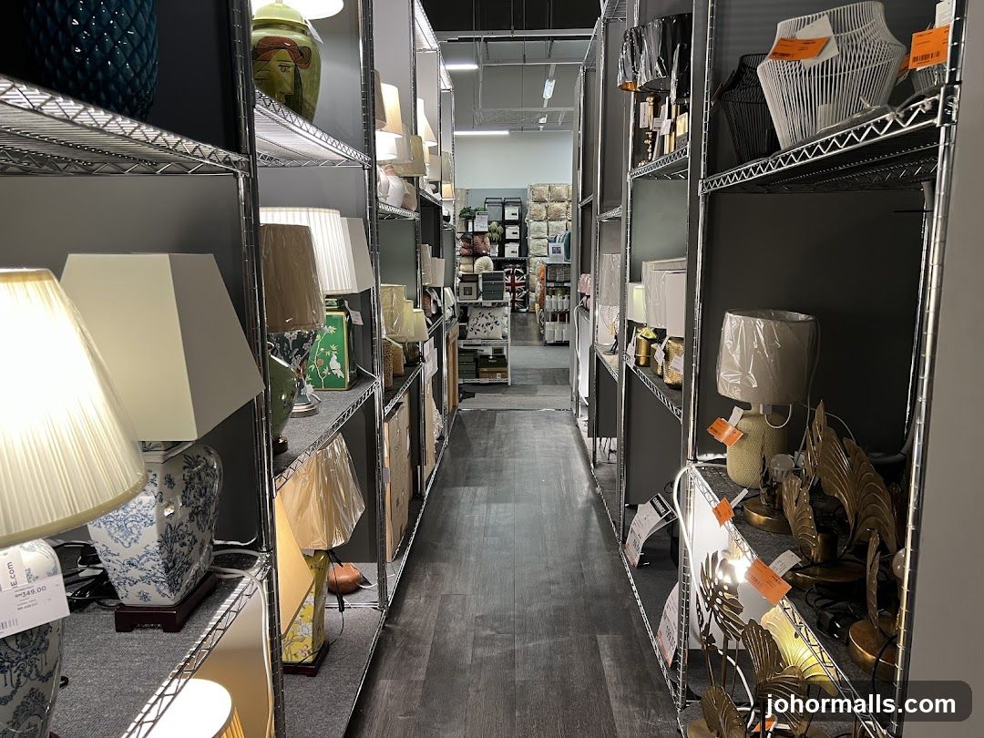 Aisle of Lamps and Home Decor