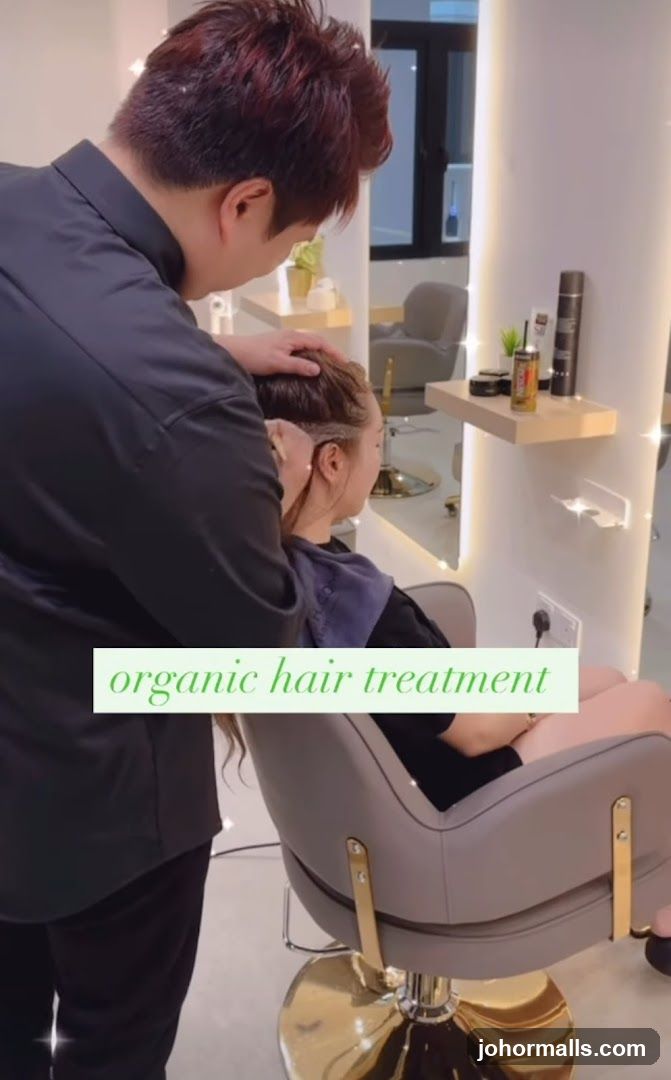 Hairdresser applying treatment
