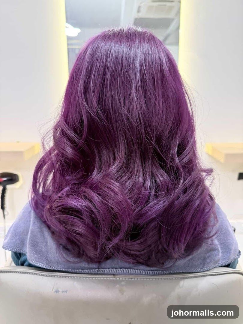 Woman with purple hair
