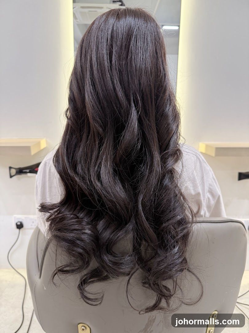 Woman with styled dark hair