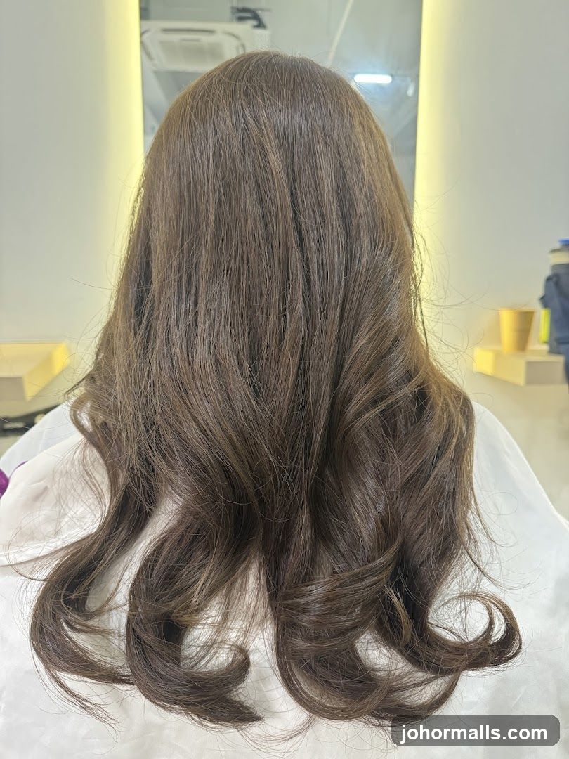 Woman's Brown Hair Styled
