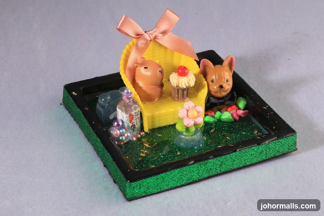 Miniature Scene with Animals and Treats