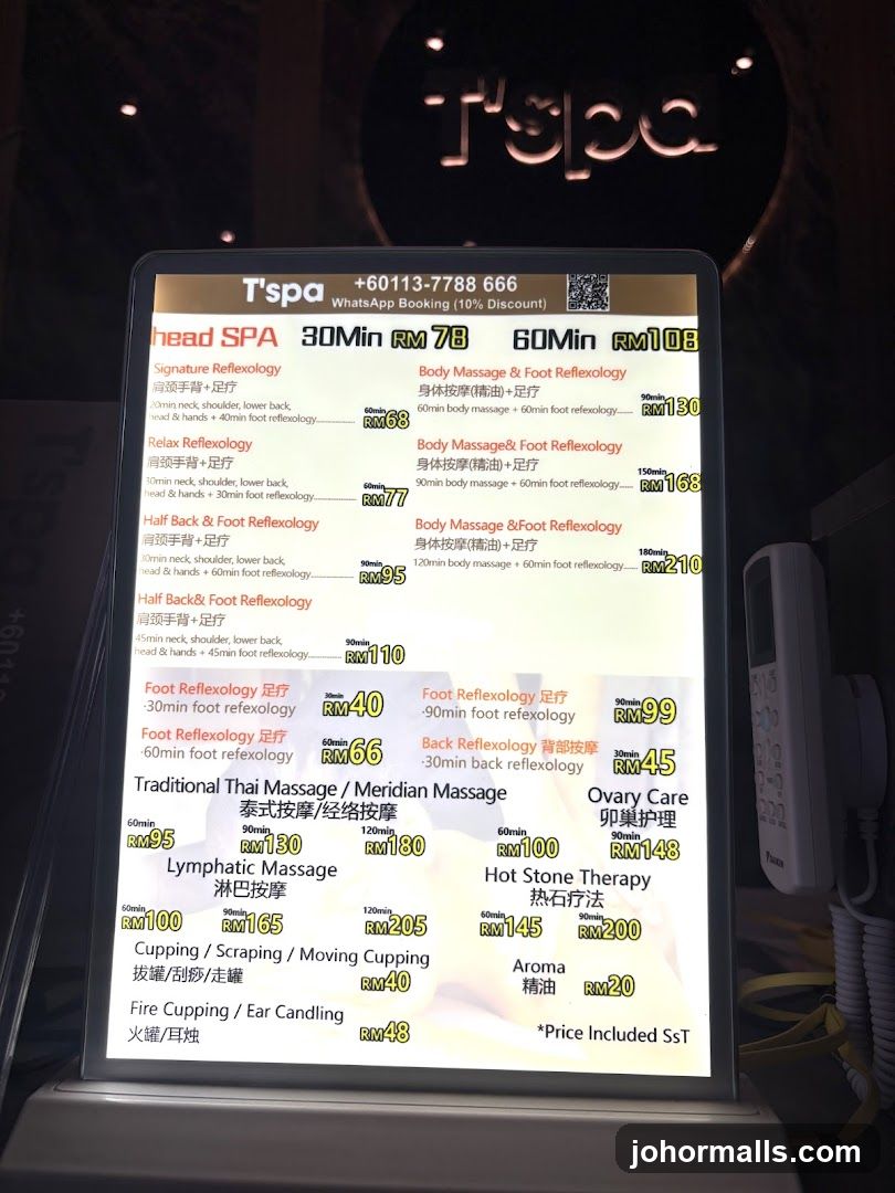 T'spa Menu