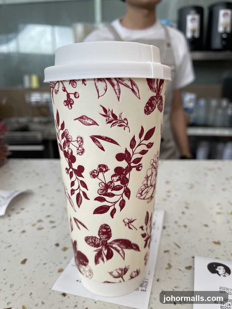 Coffee Cup with Floral Design