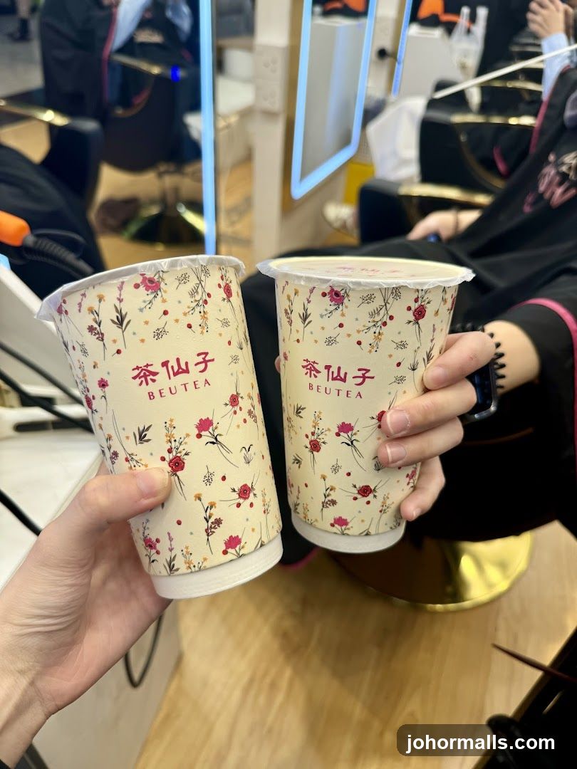 Two cups with floral design