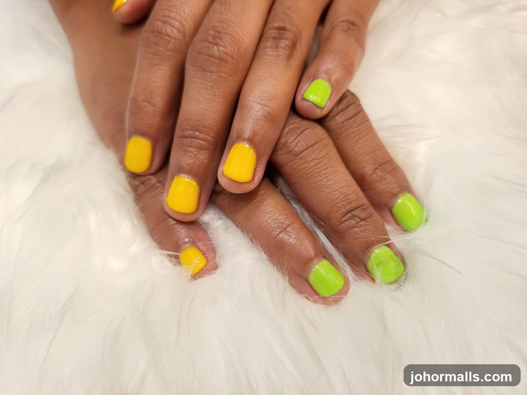 Brightly Painted Nails