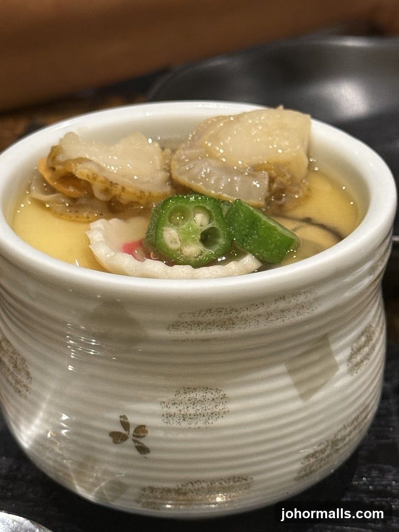 Chawanmushi with Scallops and Okra