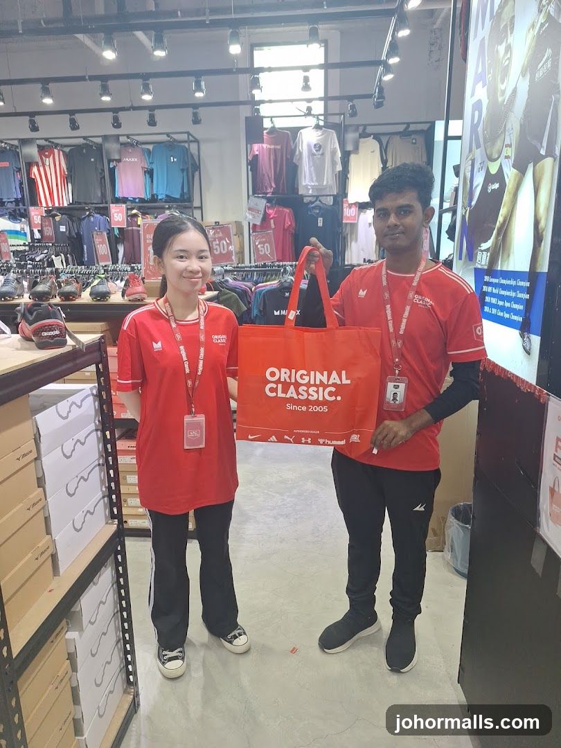 Store Employees Holding a Branded Bag