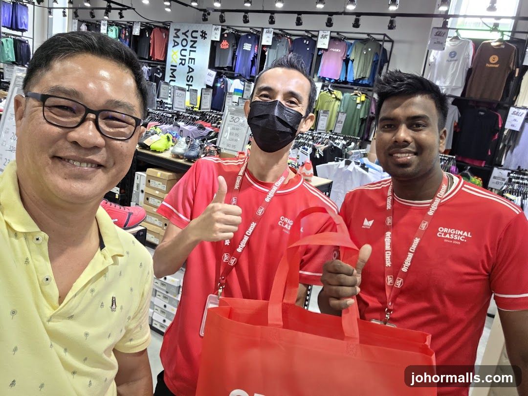 Three men in a store