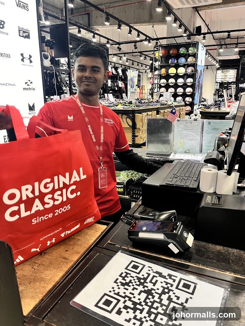 Store Employee with Shopping Bag