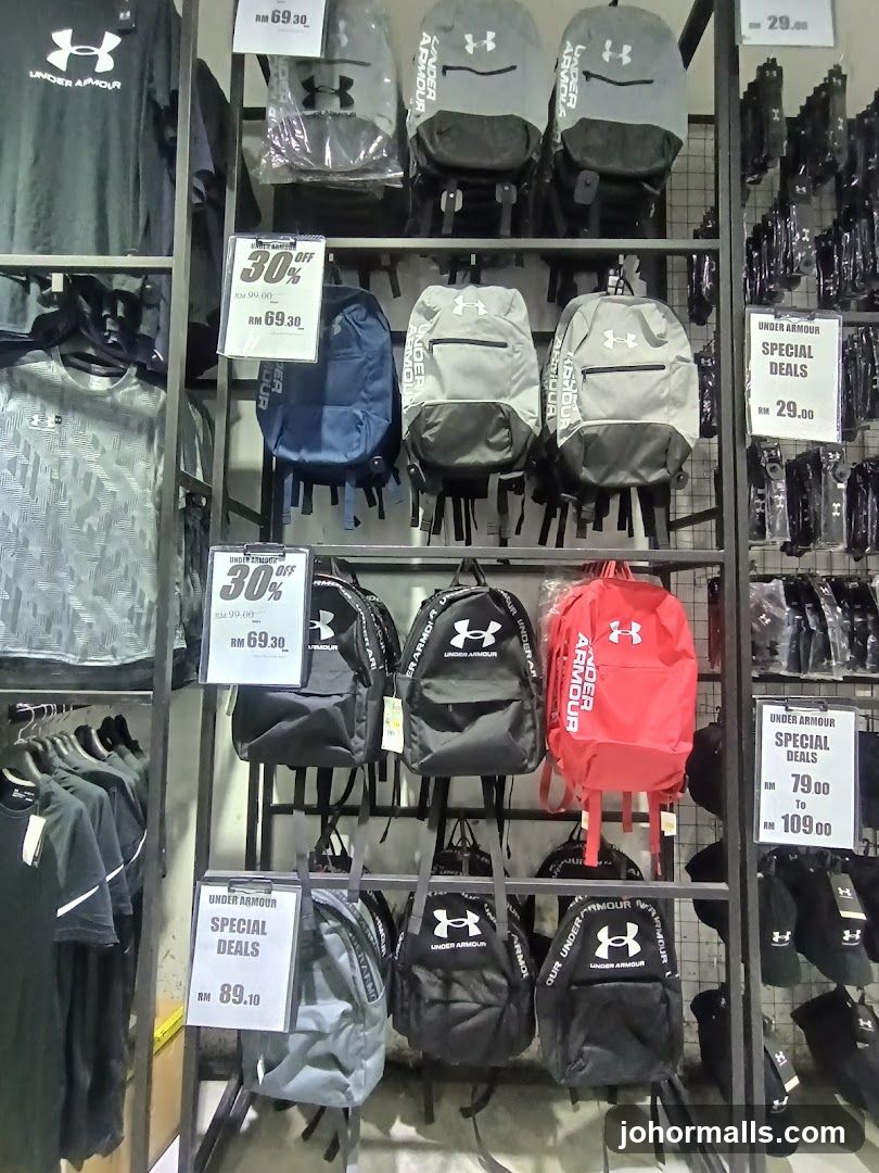 Under Armour Backpacks and Apparel Display