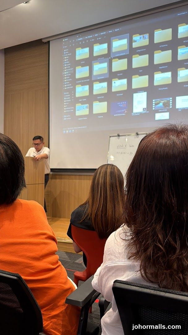 Presentation with computer screen and whiteboard