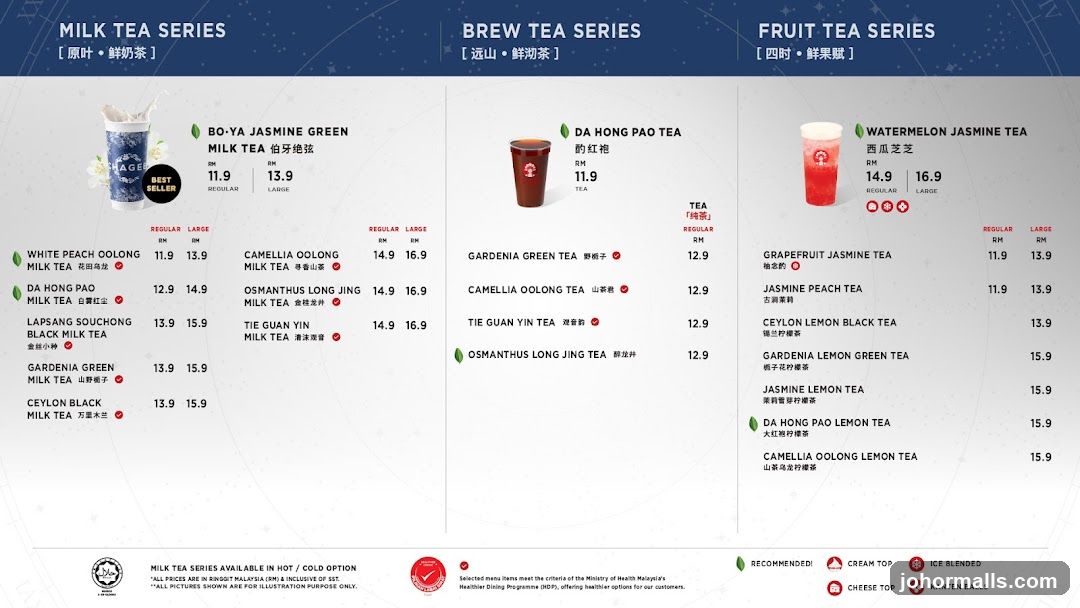 Tea Menu