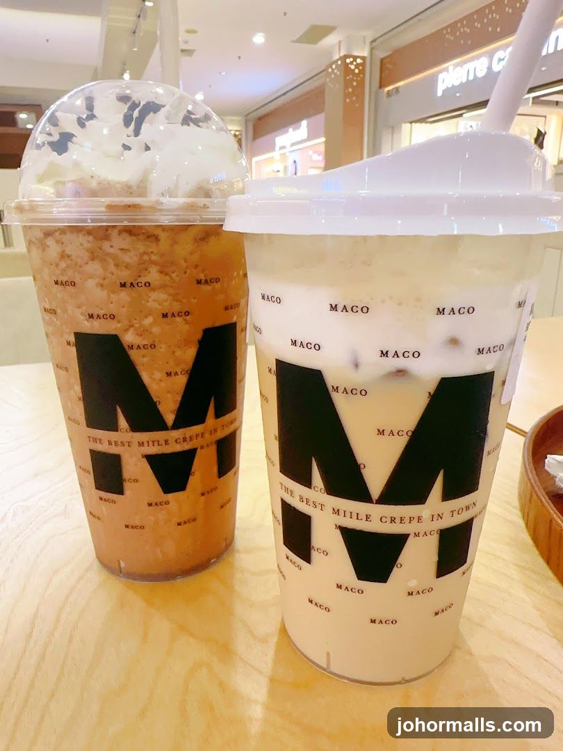 Two drinks with branding