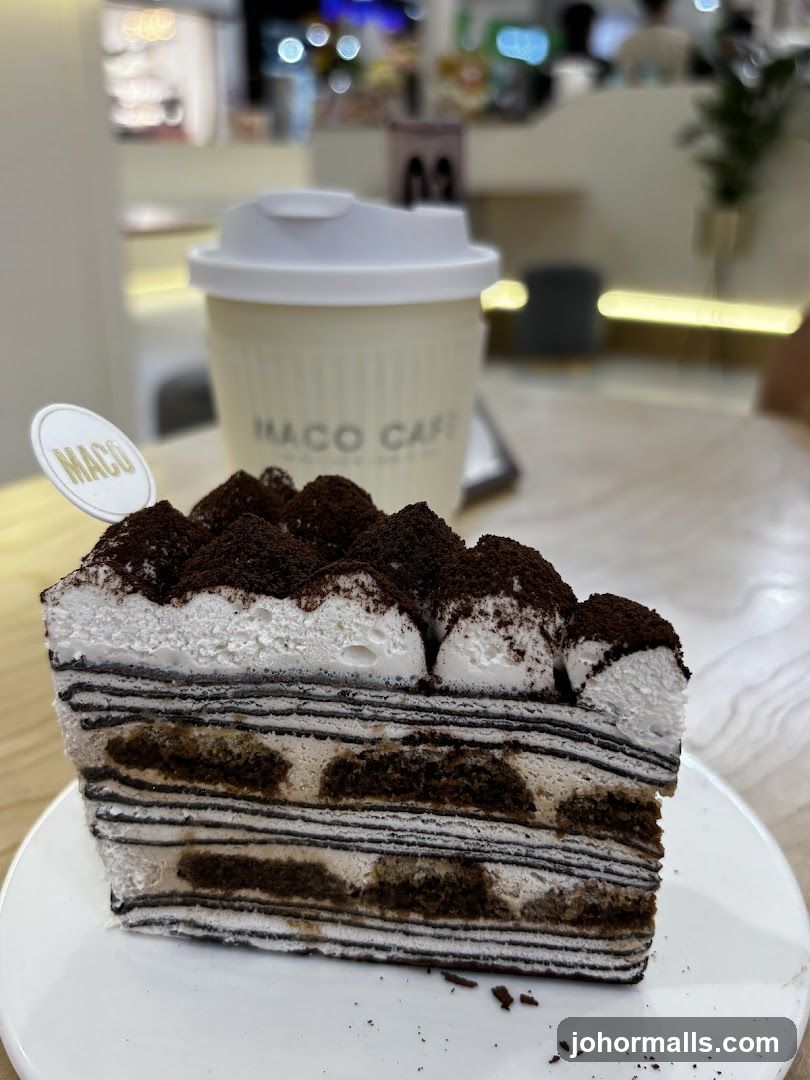 Layered Cake and Coffee Cup