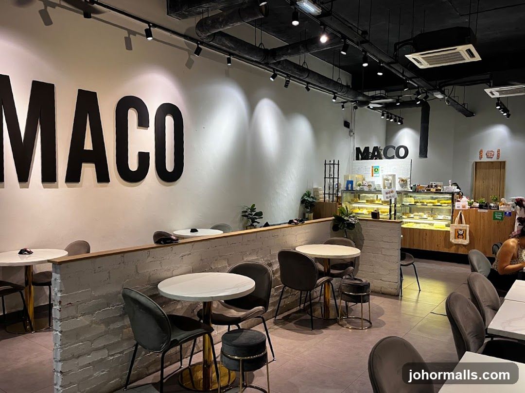 Cafe Interior with "MACO" Branding