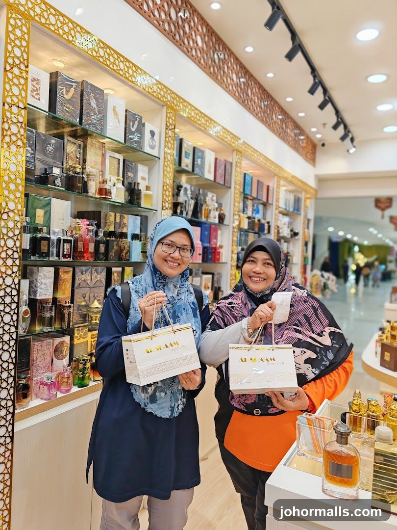Two Women Holding Shopping Bags in a Perfume Store