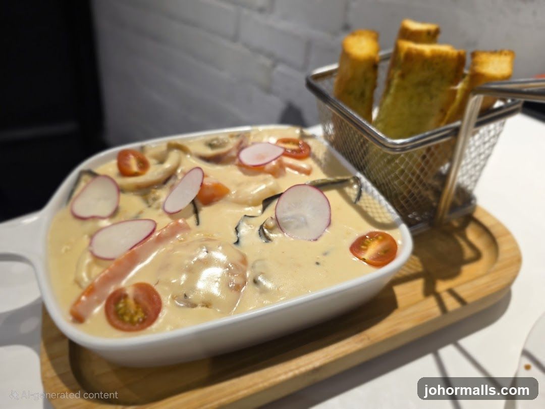 Creamy Dish with Garlic Bread