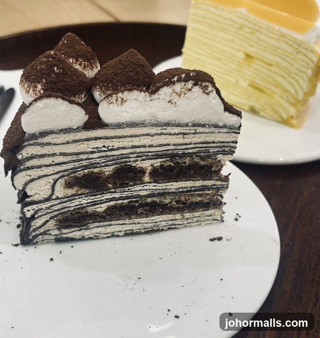 Tiramisu and Mille Crepe Cake Slices