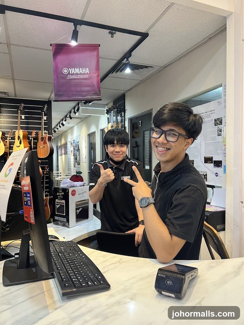 Two Employees in a Music Store