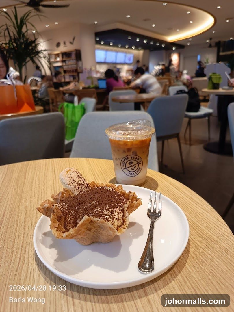 Dessert and Coffee at a Cafe