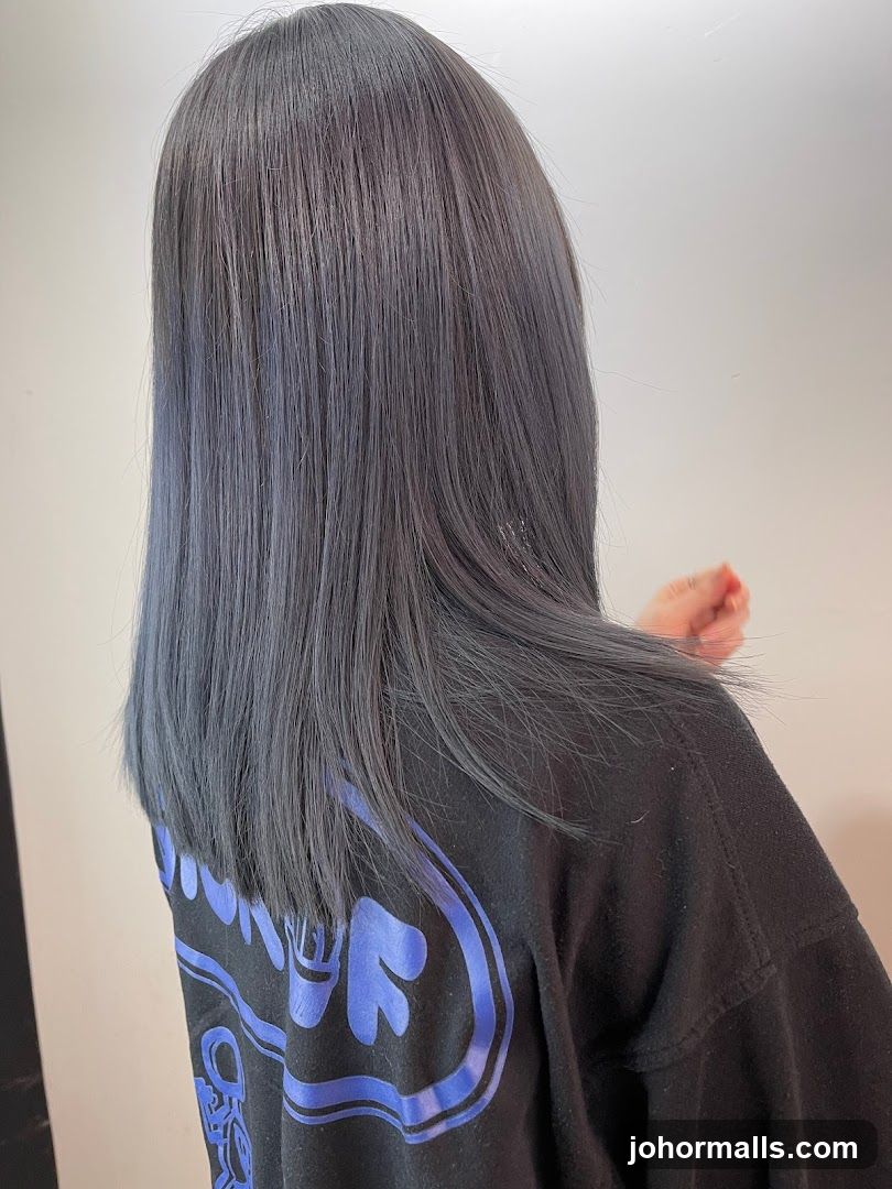 Woman with Blue-Gray Hair