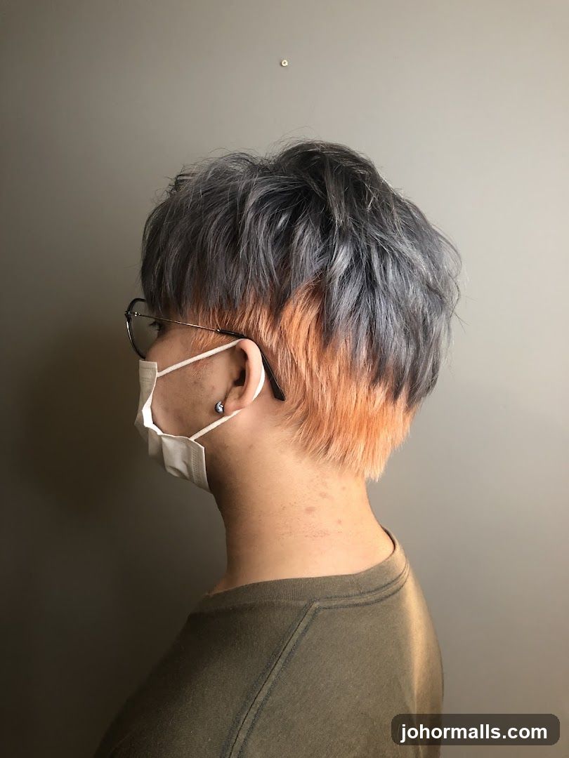 Woman with dyed hair
