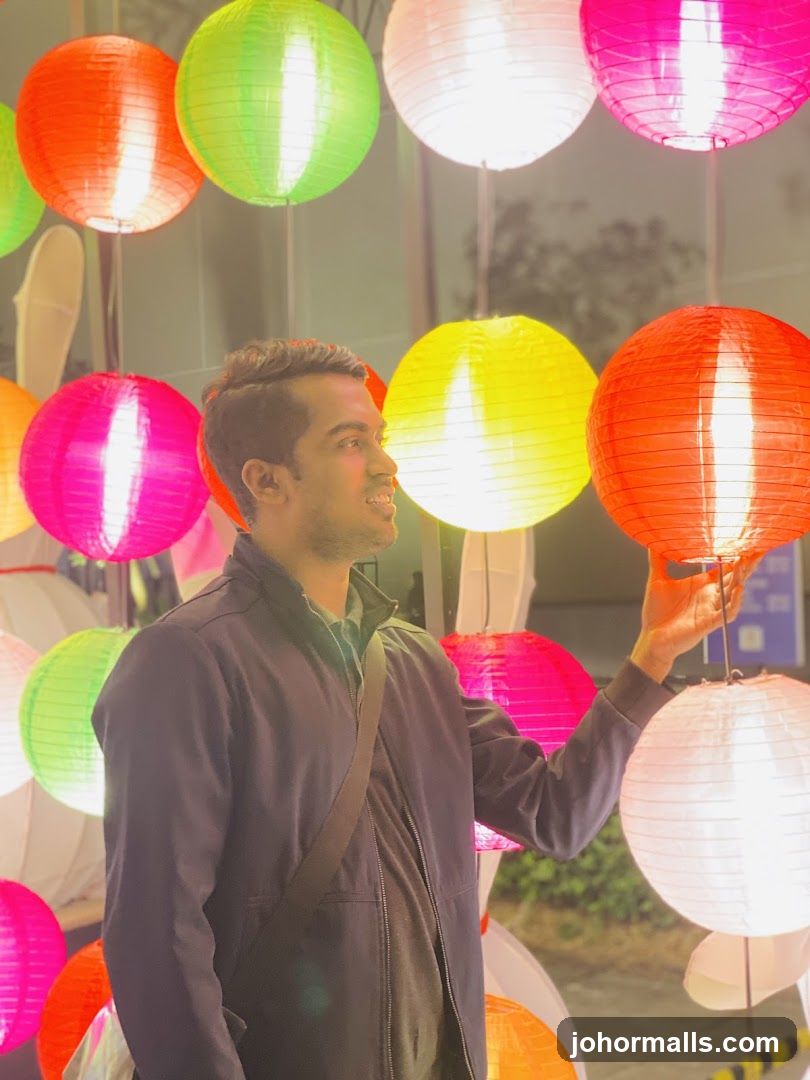 Man with Colorful Lanterns