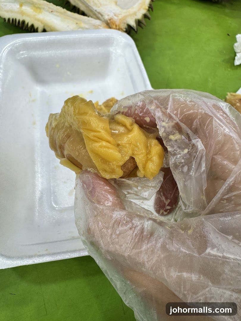 Durian Flesh Being Handled