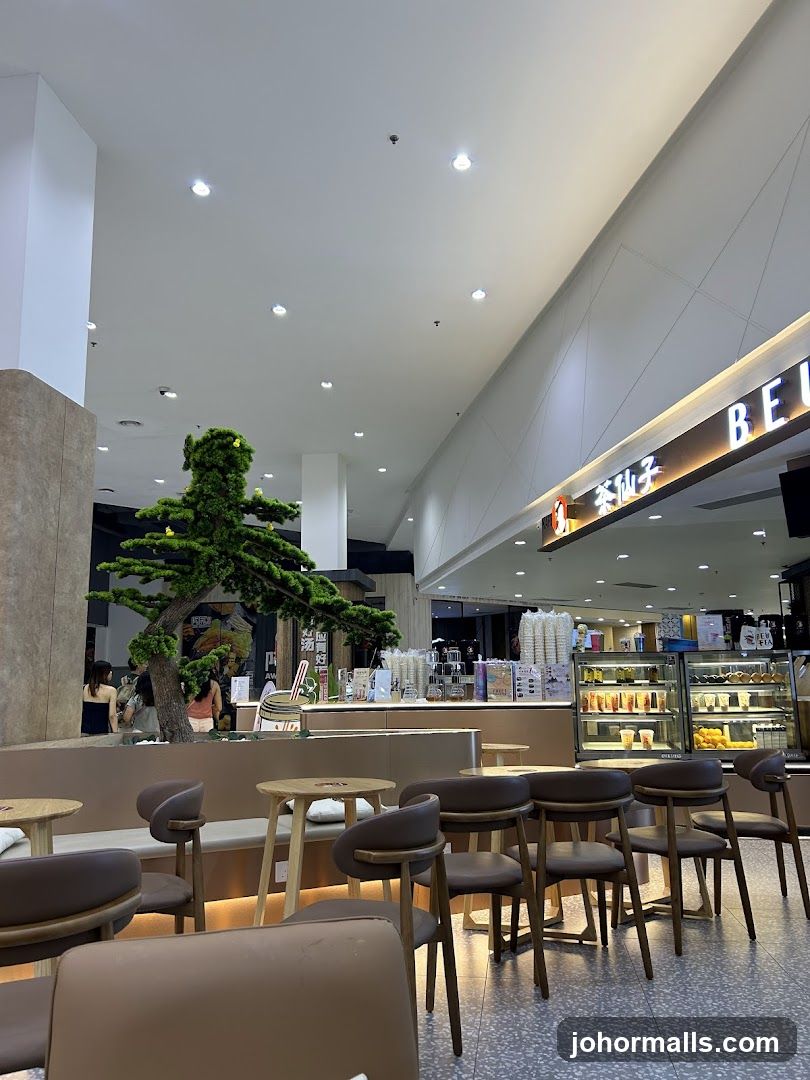 Cafe Interior with Seating and Counter