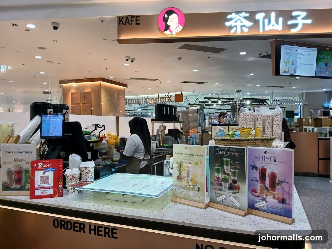 Cafe Counter with Drinks and Signage