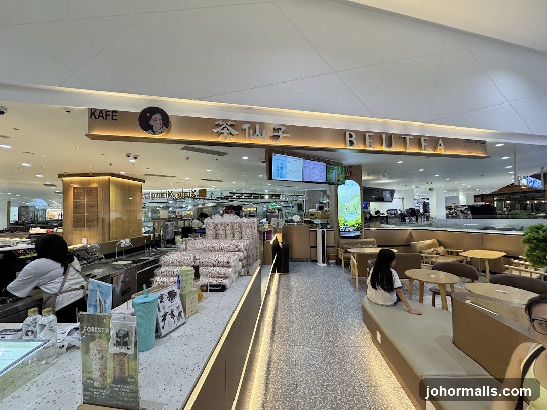 Cafe Interior with Seating and Counter