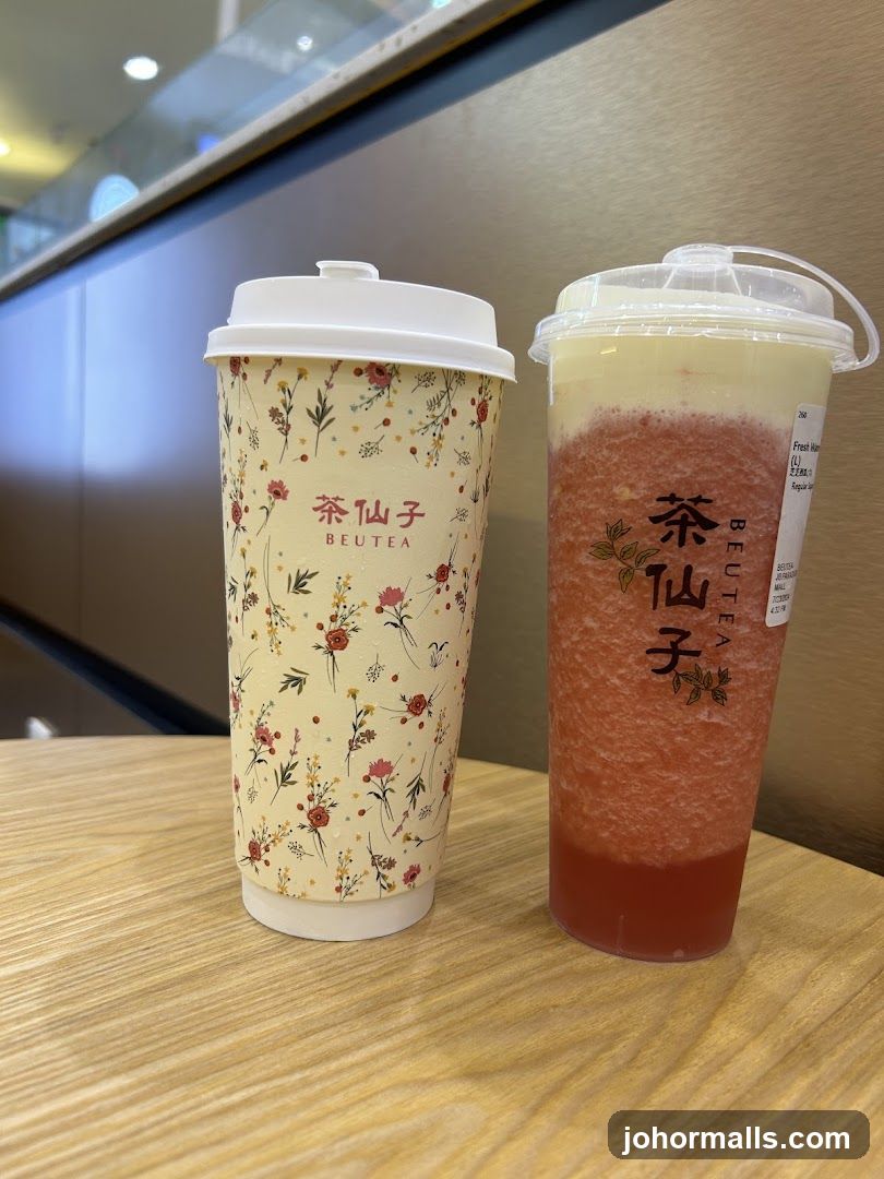 Two drinks on a table