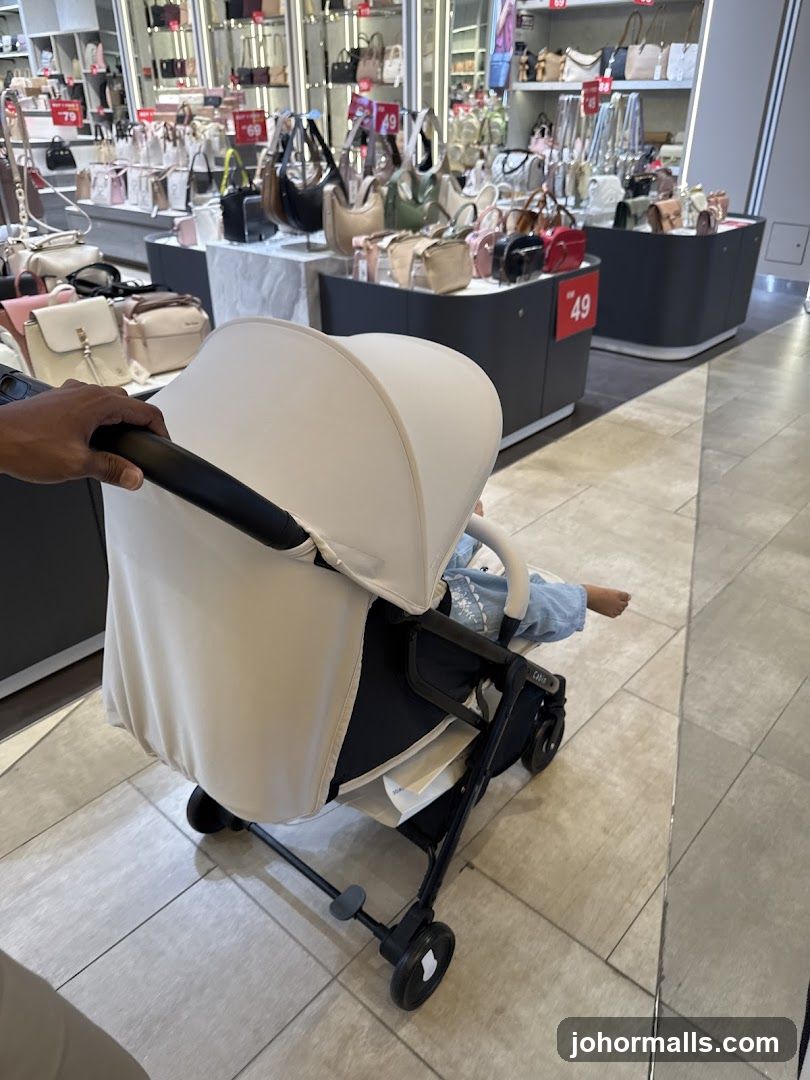Stroller in a handbag store