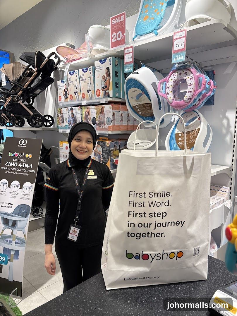 Babyshop Staff with Shopping Bag