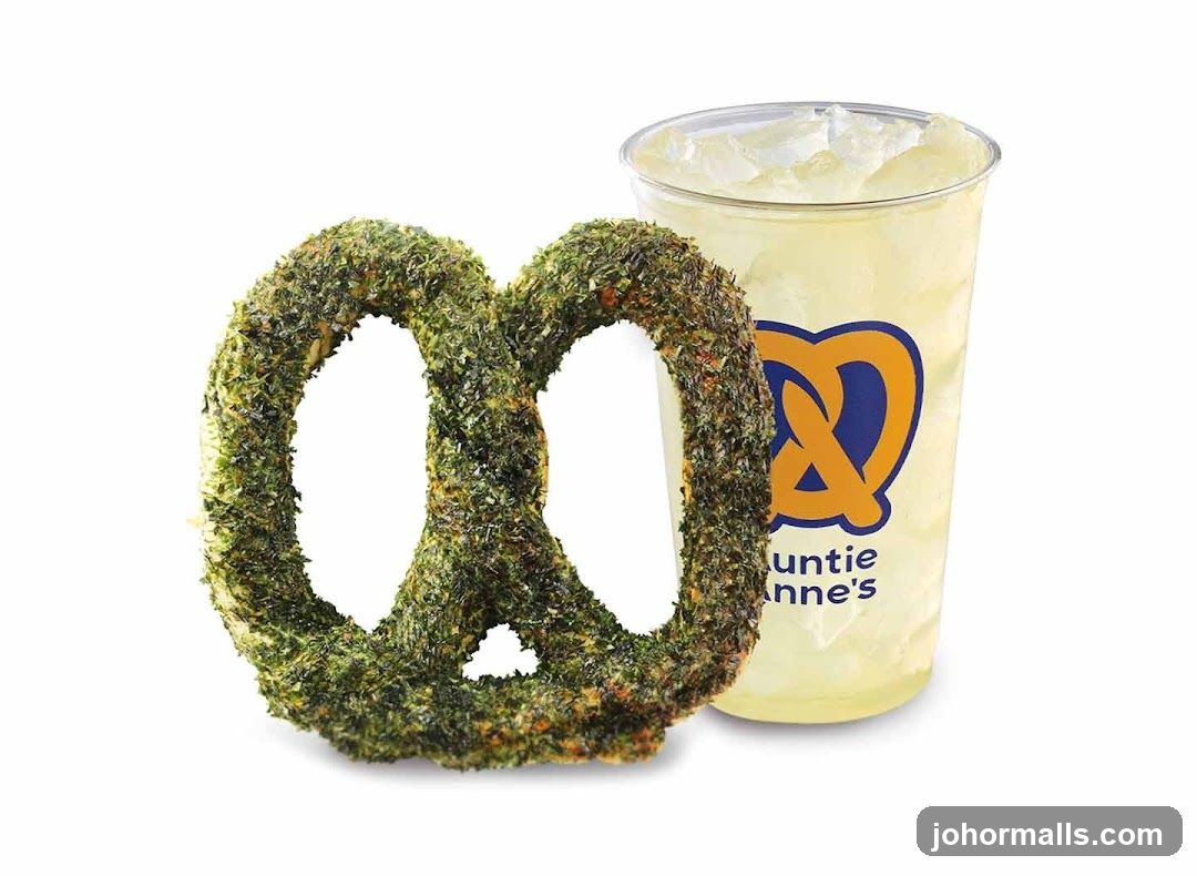 Herb Crusted Pretzel and Drink