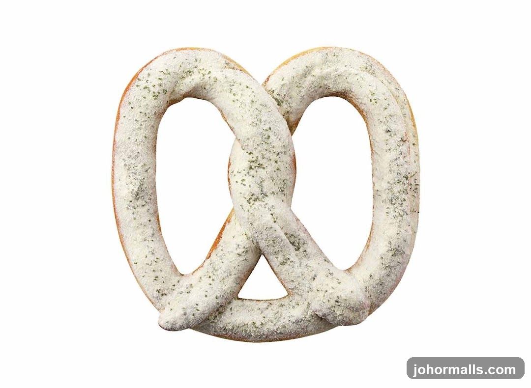 Pretzel with white seasoning