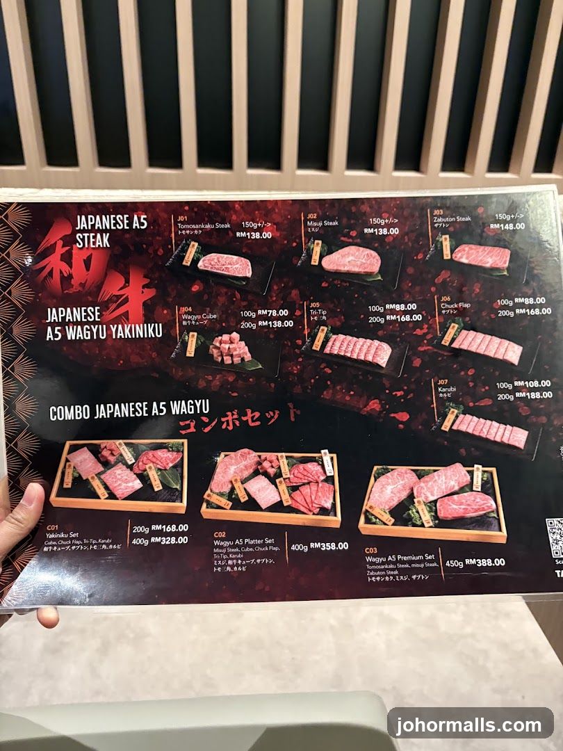 Japanese A5 Wagyu Yakiniku Menu