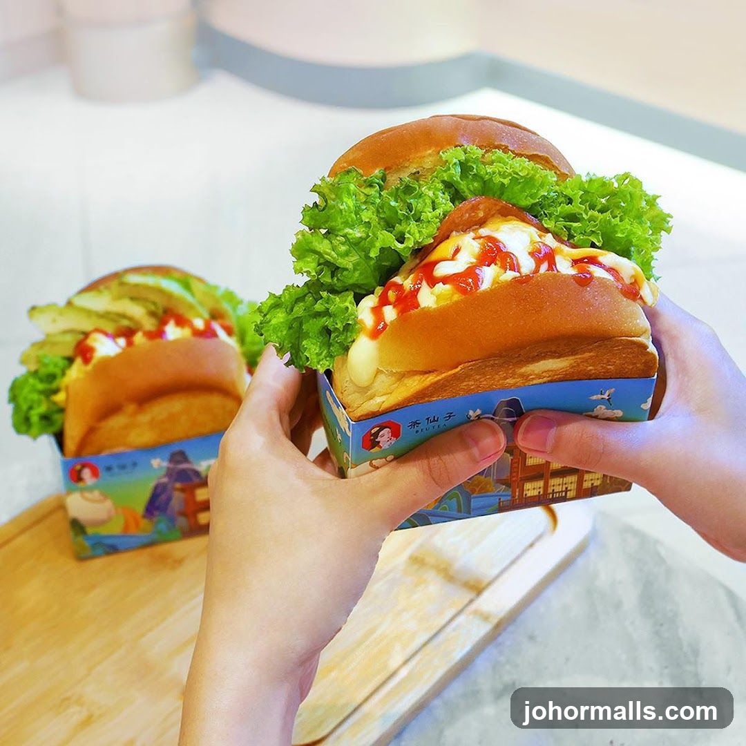 Two Burgers with Lettuce and Sauces
