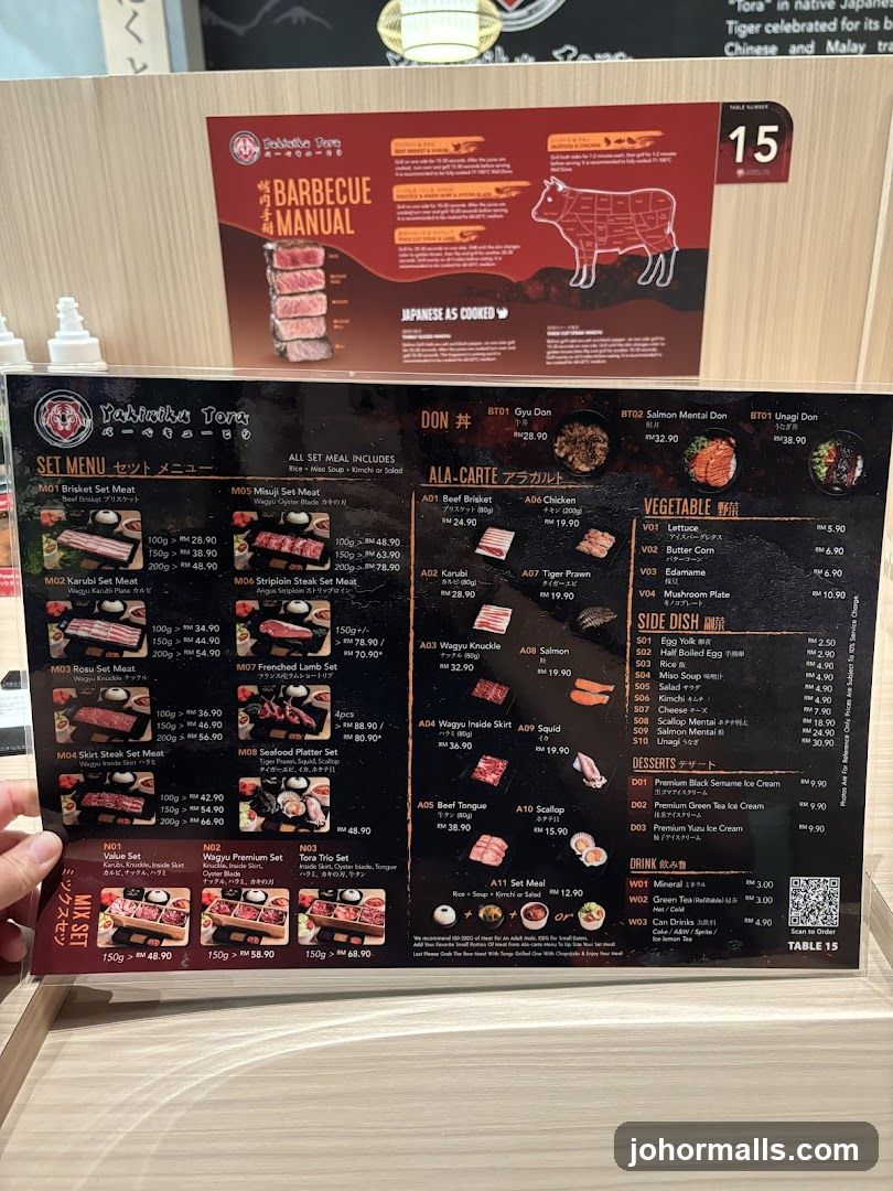 Yakiniku Tora Menu