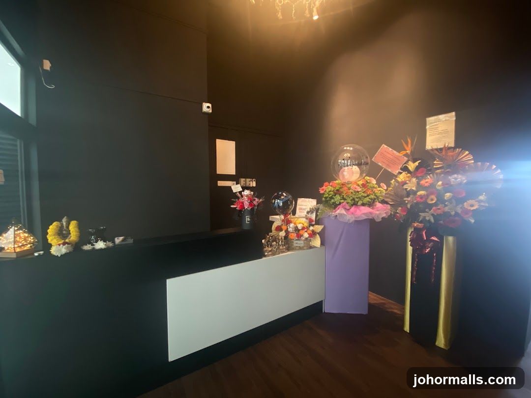 Reception Area with Floral Arrangements