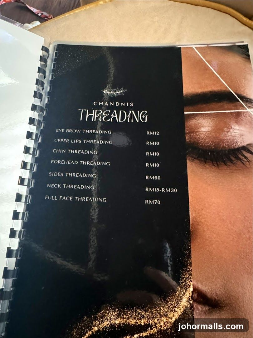 Chandnis Threading Menu