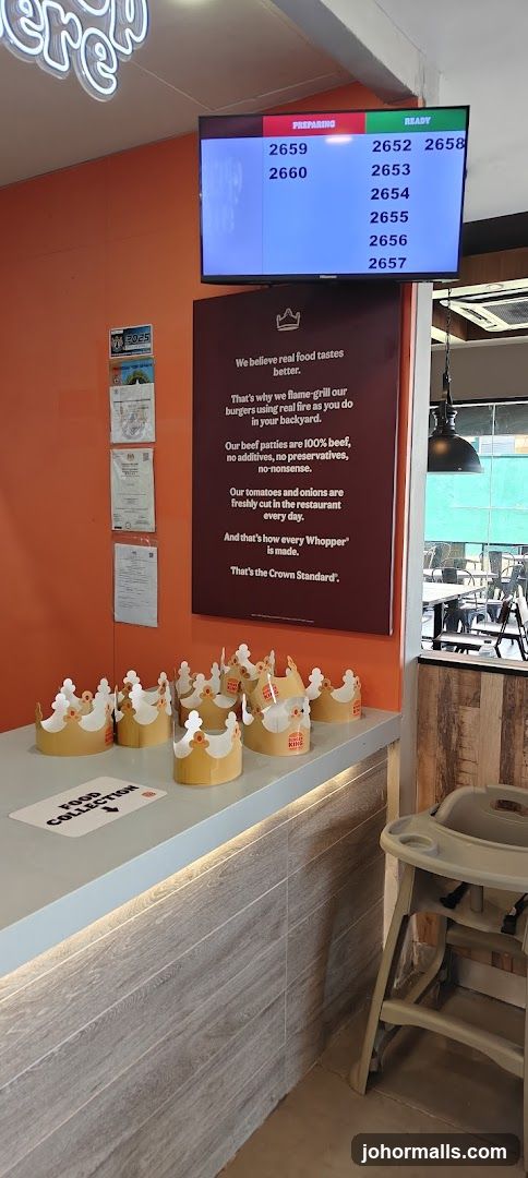 Burger King Order Status Screen and Food Collection Area