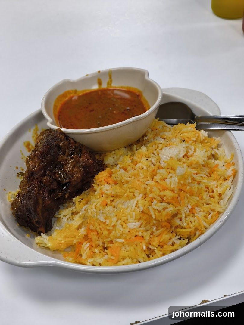 Biryani with Meat and Curry