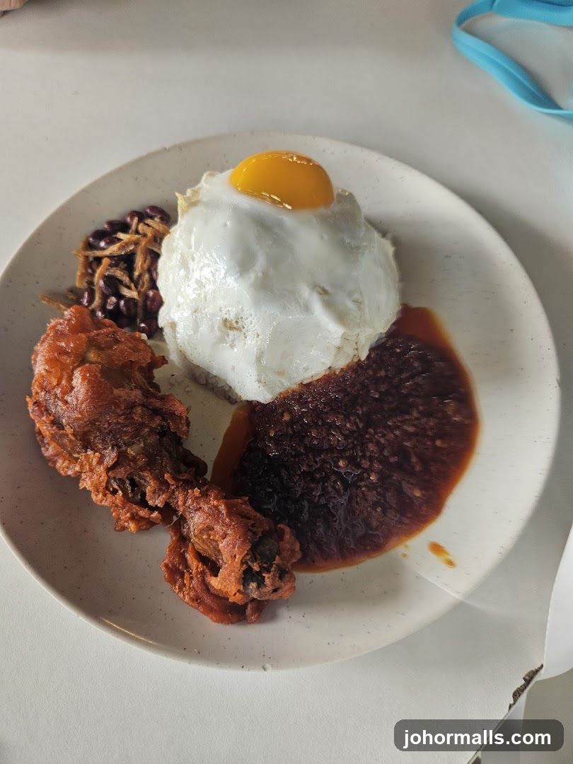 Nasi Lemak with Fried Chicken