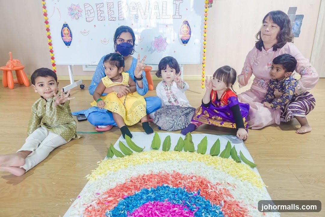 Children and adults celebrating Deepavali